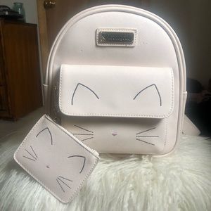 LOUNGEFLY Cat face mini backpack 2 -piece set
